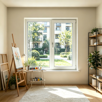 Ventana Abatible de UPVC de Gran Apertura y Ventilación Máxima para Extensión de Terraza, Ángulo de Apertura Ajustable