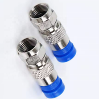 Conectores de Compresión Tipo F RG6, Adaptador de Cable Coaxial, Conectores de Compresión Tipo F para Televisión por Satélite y por Cable