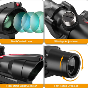 Lunette de chasse 5D Eratactical 4x32+rm avec <span class=keywords><strong>point</strong></span> rouge, réticule rouge et vert éclairé, gravé, parallaxe réglable, antichoc - Product Image 6