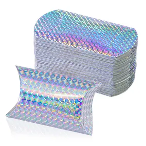 custom holographic pillow shape packaging gift boxes