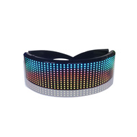 Lunettes intelligentes LED RVB pleine couleur contrôlées par application, Bluetooth, rechargeables, portables, avec affichage de messages DIY – Nouveauté très prisée pour les soirées et festivals