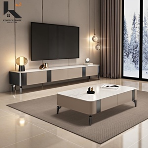 Ensemble de <span class=keywords><strong>meuble</strong></span> <span class=keywords><strong>TV</strong></span> <span class=keywords><strong>haut</strong></span> de gamme <span class=keywords><strong>et</strong></span> table basse, meubles de salon de luxe pour villa, hôtel, appartement - Product Image 1