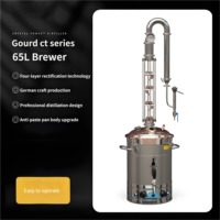 Alambic automatique en cuivre, tour de distillation à 4 étages, équipement de fabrication d'alcool et de spiritueux en cuivre pur et acier inoxydable, 20, 30, 60L