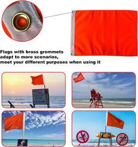 Bendera keselamatan oranye 12x18 inci, bendera keselamatan tugas berat ATV dengan 2 gromet kuningan, bendera sepeda visibilitas tinggi spanduk oranye - Product Image 2