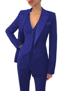 <span class=keywords><strong>Traje</strong></span> de 3 piezas para <span class=keywords><strong>mujer</strong></span> Slim Fit Color sólido <span class=keywords><strong>Chaqueta</strong></span> de negocios Chaleco Pantalones Formal Oficina Señora Trajes de esmoquin - Product Image 6