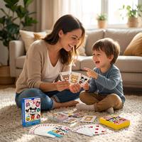 Jeu de cartes éducatif pour enfants et familles, personnages d'animaux de dessins animés originaux, éco-responsable, durable, coins arrondis, pour la petite enfance