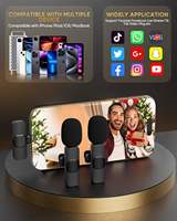 Portable antibruit condensateur léger sans fil Lavalier Mini Microphone K9 coupe-vent extérieur diffusion en direct