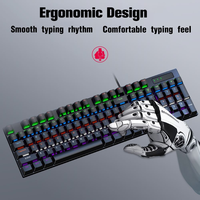 Wired Gaming Mechanical Keyboard RGB Rainbow Backlit Keyboard 104keys E-sport Gaming Ergonomic Keyboard for Pc Tablet Desktop