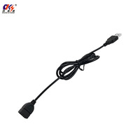 USB 2.0 Verlängerungskabel 0,5M 1M 1,5M Schwarz USB Typ-A Stecker auf A Buchse Adapterkabel DC-Stromverlängerungskabel mit PVC-Ummantelung