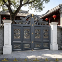 Puerta Corredera Automática de Aluminio para Jardín de Villa, Entrada de Vehículos, Motor Eléctrico, Control Remoto, Seguridad, Alta Resistencia para Obras de Construcción