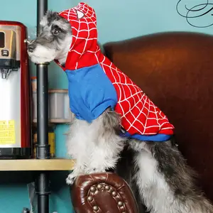 Spider Man รูปแบบเสื้อผ้าสุนัขการเปลี่ยนรูปฮาโลวีนที่กําหนดเอง Spider คอสเพลย์สุนัข Cat เสื้ออบอุ่น