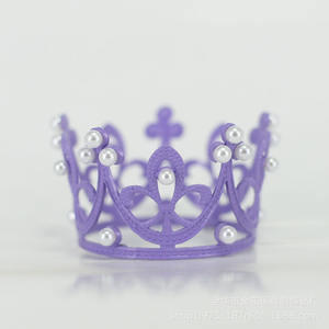 Couronne miniature en métal moulé sous pression, unisexe, pour décoration de gâteau d'anniversaire ou de mariage, diadème de princesse avec perles, ornement capillaire pour enfants, pour la pâtisserie DIY - Product Image 3