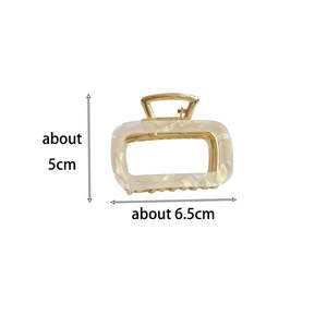 Pinza de pelo de aleación Simple mediana de acetato de 6,5 cm Clip de tiburón de ácido acético rectangular francés Clip de garra cuadrada de Metal hueco extravagante - Product Image 6