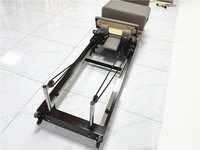 Máquina de Pilates Reformer Profesional para Estudio, Pintada, de Alta Calidad, Negra, Plegable, de Madera de Nogal