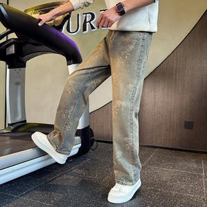 Jeans de Pierna Recta de Cintura Alta Estilo Hip Hop 2026, Pantalones de Mezclilla Jacquard Personalizados de Fábrica para Hombre - Product Image 3