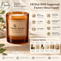 Lilin Aroma Kaca Amber Modern Buatan Tangan Grosir dengan Logo Kustom, Kemasan Wangi, Pabrik Langsung, Pemasok OEM
