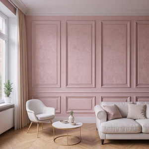 Classico modello di arenaria rosa scuro pannello di legno murale carta da parati murale per la decorazione dell'ufficio dell'hotel - Product Image 1