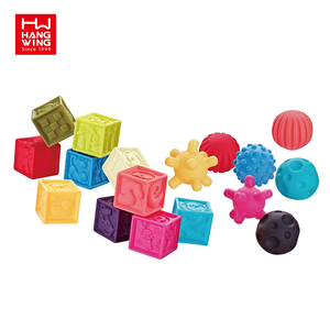 HW jouets bébé & tout-petit vinyle & plastique souple bain bloc de construction balles <span class=keywords><strong>hochet</strong></span> combinaison bain Silicone hochets ensembles de jouets - Product Image 3