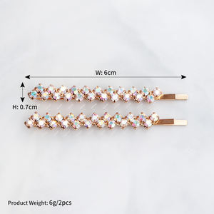 كريستال زهرة الزفاف مشبك شعر الشعر مجوهرات الشعر دبابيس للنساء 2 قطعة/الحزمة - Product Image 6
