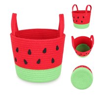 Nouveauté Pastèque Conception Coton Corde Panier De Rangement Baby Shower Cadeaux Boîte Organiser Enfants Chambre Jouets Organisateur Décorations