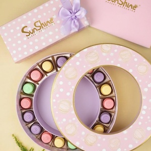 Sunshine Wholesale Luxury High Quality Paper Macaron Packaging Food <b>Gift</b> Box With Custom Logo Printed Round Paper Tube <b>Boxes</b> - Product Image 2