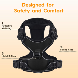Breathable Soft Mesh Padded Luxury Adjustable Reversible <b>No</b> <b>Pull</b> Custom Reflective Free Sample Nylon Pet Dog <b>Harness</b> Leash Set - Product Image 2