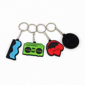 Cadeaux promotionnels, porte-clés personnalisés pas chers, animaux de dessin animé 2D, porte-clés en caoutchouc souple 3D, porte-clés en PVC - Product Image 3