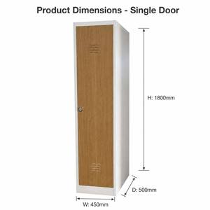 Wood Grain <b>Single</b> or Double <b>Swing</b> Doors Metal Locker Steel Storage Cabinet Wardrobe with Padlock for Office Home Staff Gym - Product Image 5