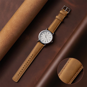 時計ストラップ20mm,天然マークスタイルレトロなトップ穀物本本革 - Product Image 2