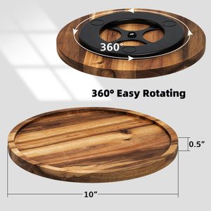 Organiseur de <span class=keywords><strong>placard</strong></span> en bois d'acacia, support de <span class=keywords><strong>rangement</strong></span> pour épices, condiments, comptoir de cuisine, support à épices rotatif à 360 degrés - Product Image 3