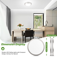 Plafonniers LED à double anneau ETL avec télécommande pour maison, forme carrée, plafonnier LED fin pour chambre à coucher
