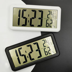 ABS Black Large Display Relógio digital Temperatura Umidade Despertador Home Higrômetro Termômetro Relógio Medidor Com Display LCD - Product Image 4