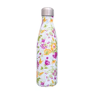 500ml flower design cola water bottle stainless steel vacuum insulate reusable custom bottle liquid