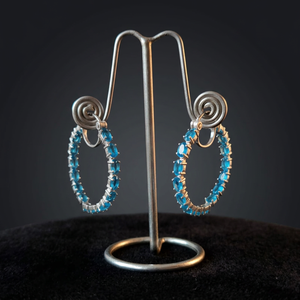A R Creation NEO-01 Pendientes colgantes ovalados de apatita neón de 5x3 mm, plata de ley 925, joyería elegante y de lujo para el día a día - Product Image 5