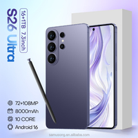 2026 Neues S26 Ultra 5G Smartphone Original 7,3 Zoll 16GB+1TB 108MP HD Beauty-Kamera Entsperrt Dual-SIM Android 15 Französisch/Spanisch