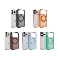 Coque de téléphone magnétique antichute antichoc couleur orange avec support anneau et motif zèbre latéral pour iPhone 17 18 PRO