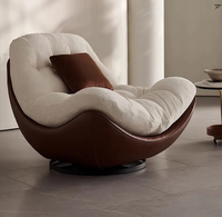 Fauteuil inclinable minimaliste italien rotatif pour salon, design original en tissu, chaise de balcon vintage et décontractée