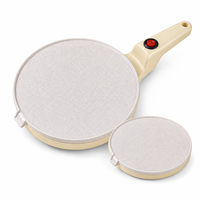 Crêpière Électrique Portable 600W à Revêtement Céramique, Chauffage Rapide, Nettoyage Facile, Idéale pour le Petit-Déjeuner à Domicile et en Cuisine