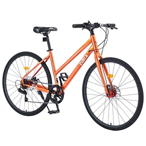Bicicleta de Carretera ZUKKA 700C para Adultos, 7 Velocidades, Bicicleta Híbrida Unisex con Cuadro de Acero y <span class=keywords><strong>Frenos</strong></span> de Disco, Múltiples Colores - Product Image 1
