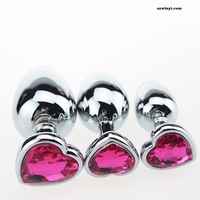 Jouets sexuels en métal, plug anal OEM ODM, jouets sexuels anaux en acier inoxydable, plug anal en forme de cœur pour le vagin, M