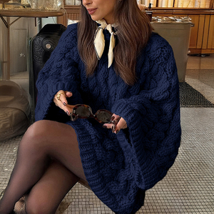 Pull décontracté pour femme en polyester 100 %, à rayures audacieuses de style coréen, personnalisable avec logo, tricoté, à manches longues, grandes tailles - Product Image 2