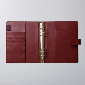 Low MOQ A5 Creative Business Hardcover Planner <b>Binder</b> PU <b>Leather</b> Cover Loose-Leaf Customizable School Supplies Organizer - Product Image 2