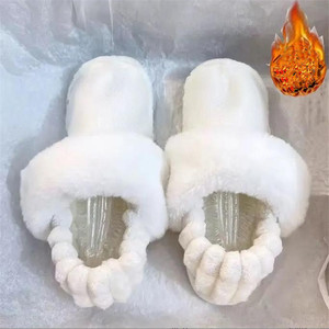 Accueil Hiver Chaud Furry Slides Femmes Coussin Amovible Imperméable Big Eye Chaussons d'Hiver - Product Image 5