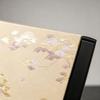 Boîte à tiroir rigide pour cadeaux souvenirs en gros, esthétique orientale, impression feuille d'or, couvercle intérieur découpé au laser, emballage personnalisé en mousse EVA