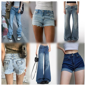 Nouvel arrivage de jeans droits taille haute respirants et amples pour femmes pantalons en denim à jambes larges décoration à boutons légers et décontractés - Product Image 5