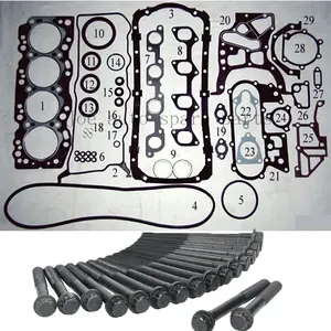 ชุดปะเก็นเครื่องยนต์2L แบบเต็มชุดสกรูหัวเกลียวสำหรับ <span class=keywords><strong>Toyota</strong></span> Land Cruiser/HIACE/<span class=keywords><strong>Dyna</strong></span> 2.4D 2446cc 1977-1988 - Product Image 1