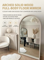 Miroir sur pied géant arqué blanc décoratif de luxe moderne avec grand cadre, miroir mural pour chambre à coucher, dressing, danse
