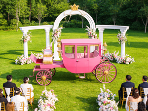 Carruaje Real Blanco Eléctrico, Carroza Eléctrica de Ocio, Precio de Alquiler, Asiento Rojo Personalizable - Product Image 3