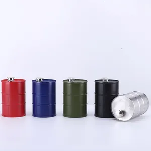 750ml Barrel Wine Pot Stainless Steel Mini Hip Flask Sake Cup Cylindrical Portable for Travel for Outdoor Camping Mens Gift