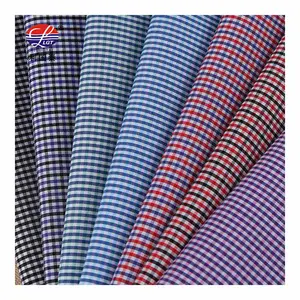 Manufacturers Wholesale Woven Dress Spring Summer Casual Blouse Cotton Plaid Shirt Yarn Dyed Fabric